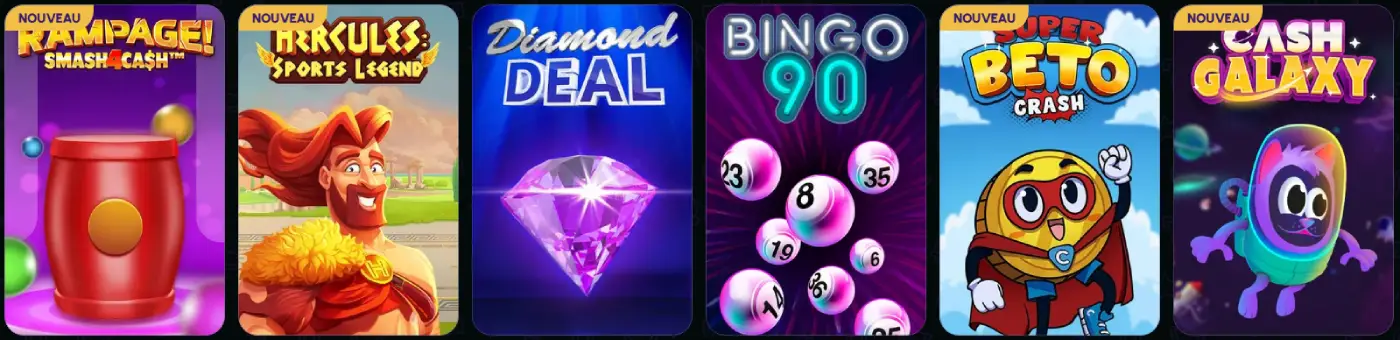 NovaJackpot Casino Mini-jeux et formats courts